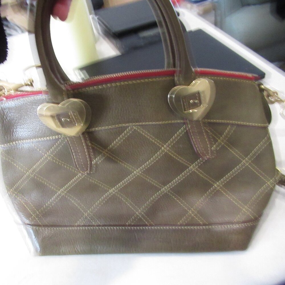 Dooney & Bourke olive green pebble Leather satchel purse handbag - Picture 3 of 12